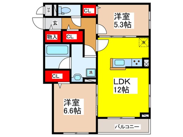 プレゼンス弥刀Bの物件間取画像